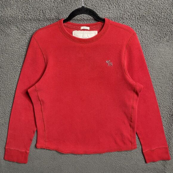 Vintage Abercrombie & Fitch Shirt Mens XL Red Muscle Fit Thermal Sweater Y2K - Picture 10 of 16